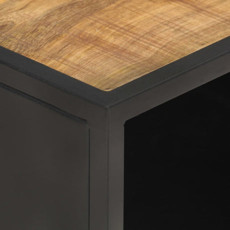 Coffee Table 90X50X35 Cm Rough Mango Wood And Natural Cane