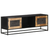 Tv Cabinet 120X30X40 Cm Rough Mango Wood