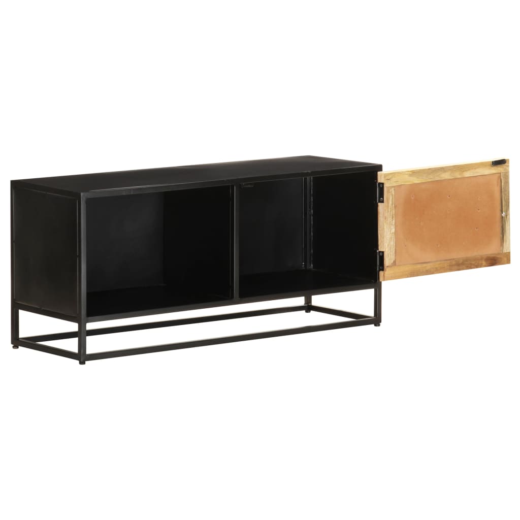 Tv Cabinet 90X30X40 Cm Rough Mango Wood