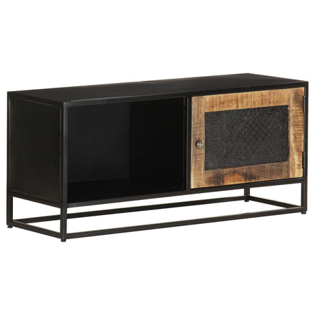 Tv Cabinet 90X30X40 Cm Rough Mango Wood