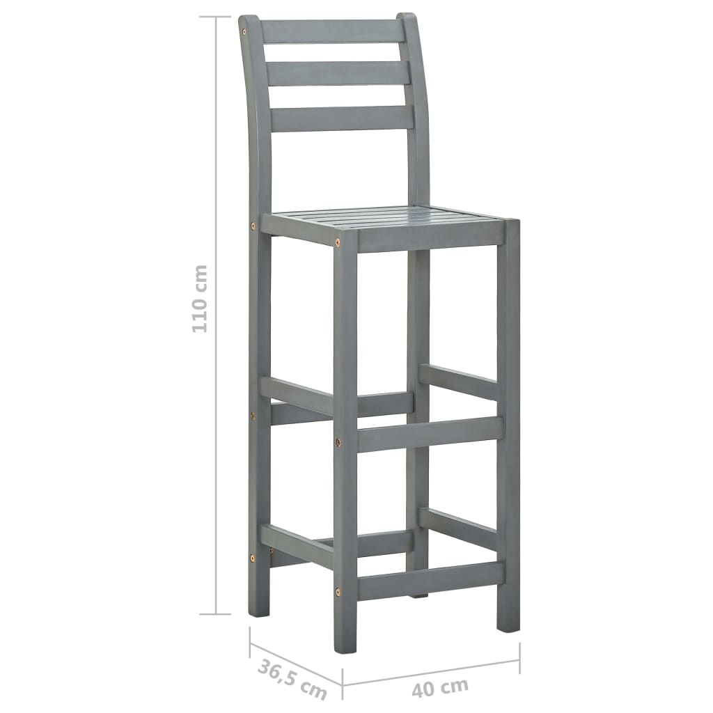 Bar Stools 4 Pcs Solid Acacia Wood