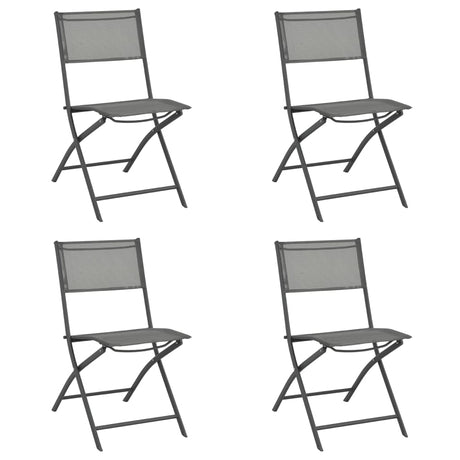 Folding Outdoor Chairs 2 Pcs Steel And Textilene