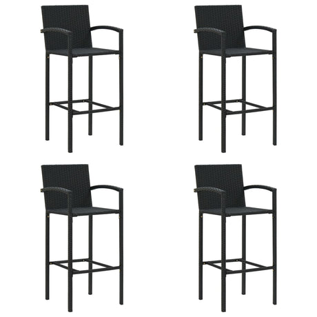 Bar Stools 4 Pcs Poly Rattan