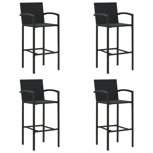 Bar Stools 4 Pcs Poly Rattan