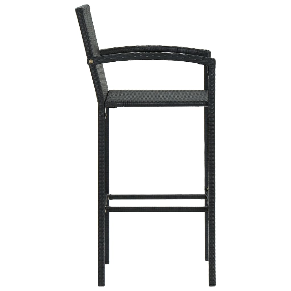 Bar Stools 4 Pcs Poly Rattan