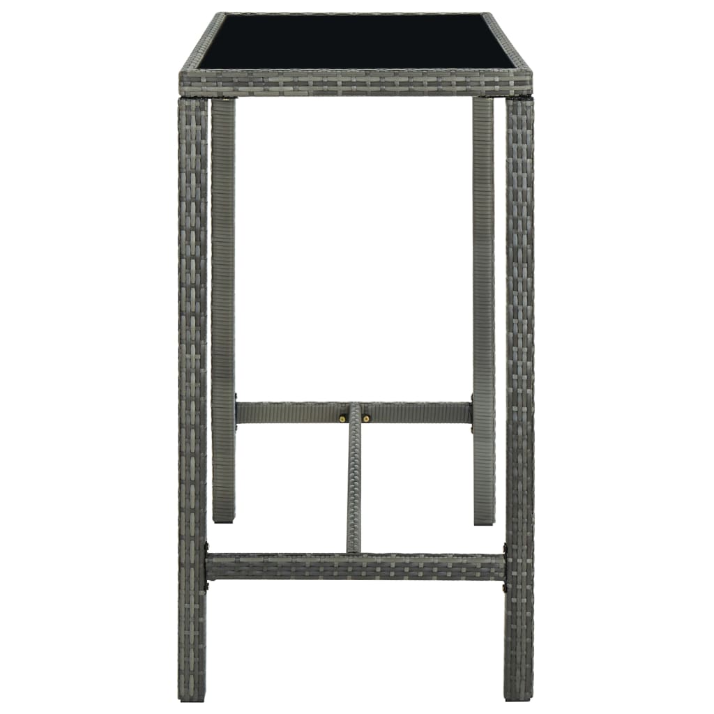 Garden Bar Table Poly Rattan And Glass