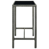 Garden Bar Table Poly Rattan And Glass