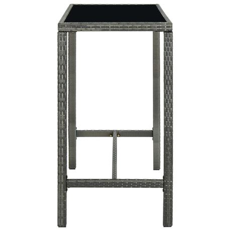 Garden Bar Table Poly Rattan And Glass