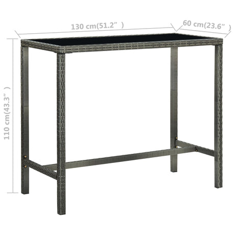 Garden Bar Table Poly Rattan And Glass