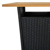 Bar Table Poly Rattan And Solid Acacia Wood