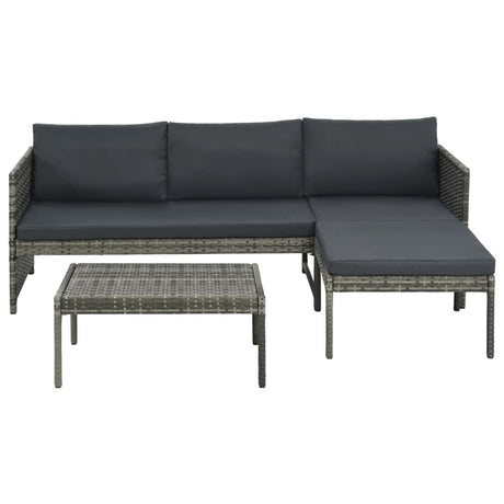 3 Piece Garden Lounge Set With Cushions Poly Rattan