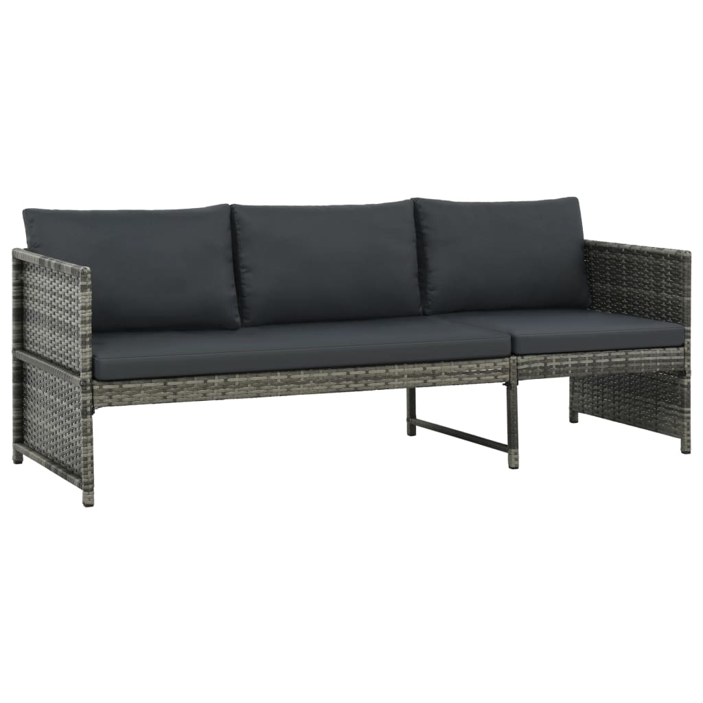 3 Piece Garden Lounge Set With Cushions Poly Rattan