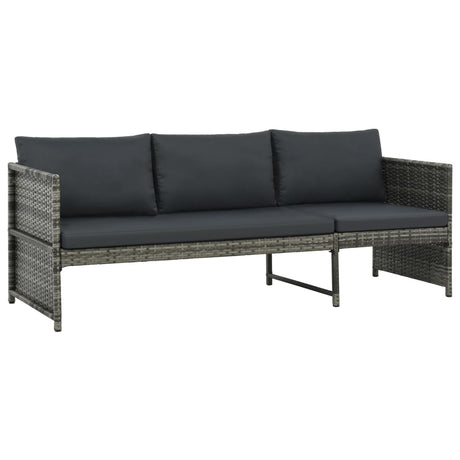 3 Piece Garden Lounge Set With Cushions Poly Rattan