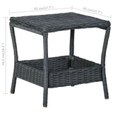 Garden Table 45X45X46.5 Cm Poly Rattan