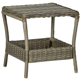 Garden Table 45X45X46.5 Cm Poly Rattan