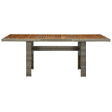 Garden Table Poly Rattan And Solid Acacia Wood