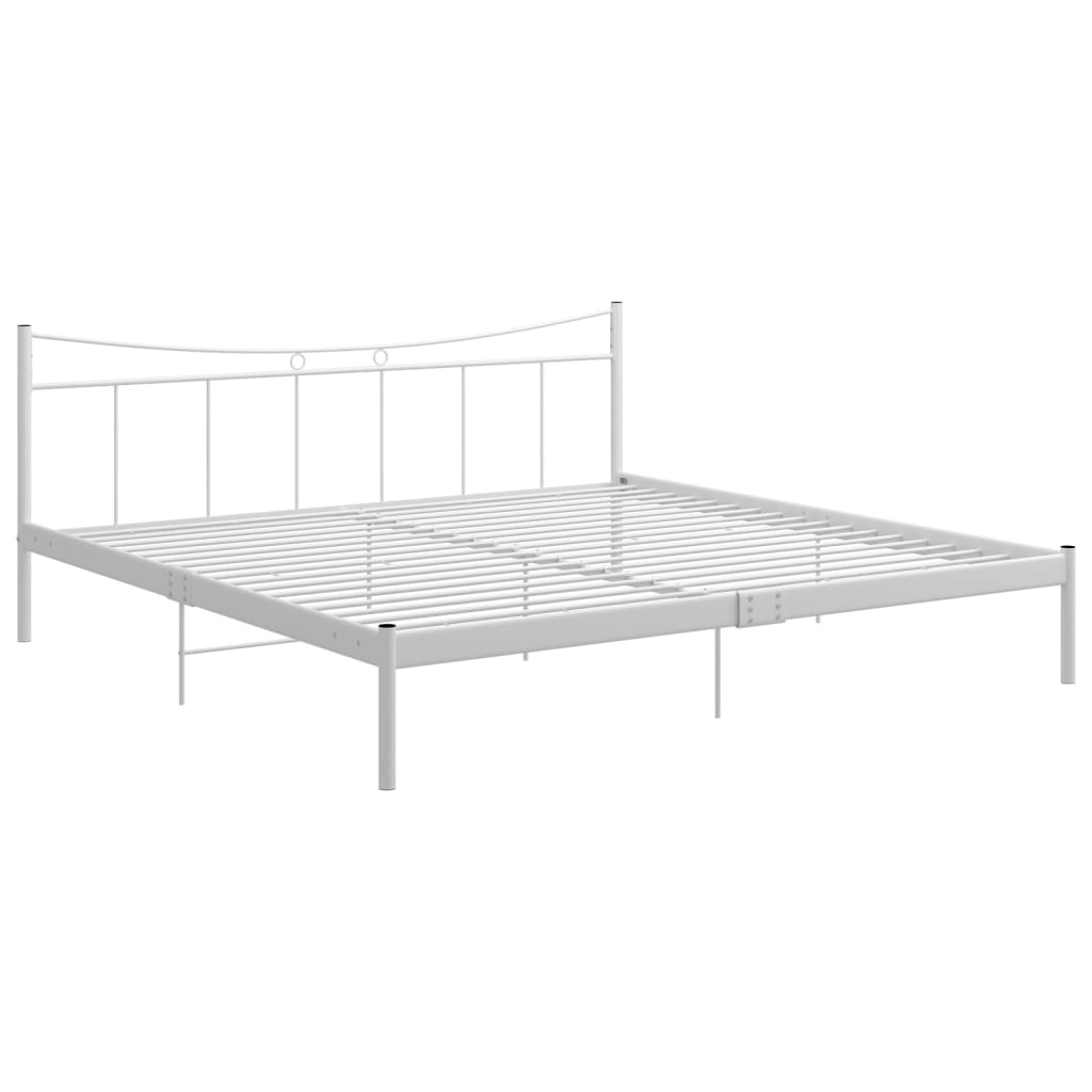 Bed Frame without Mattress White Metal 200x200 cm