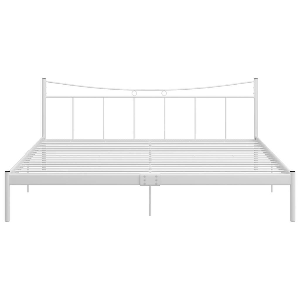 Bed Frame without Mattress White Metal 200x200 cm