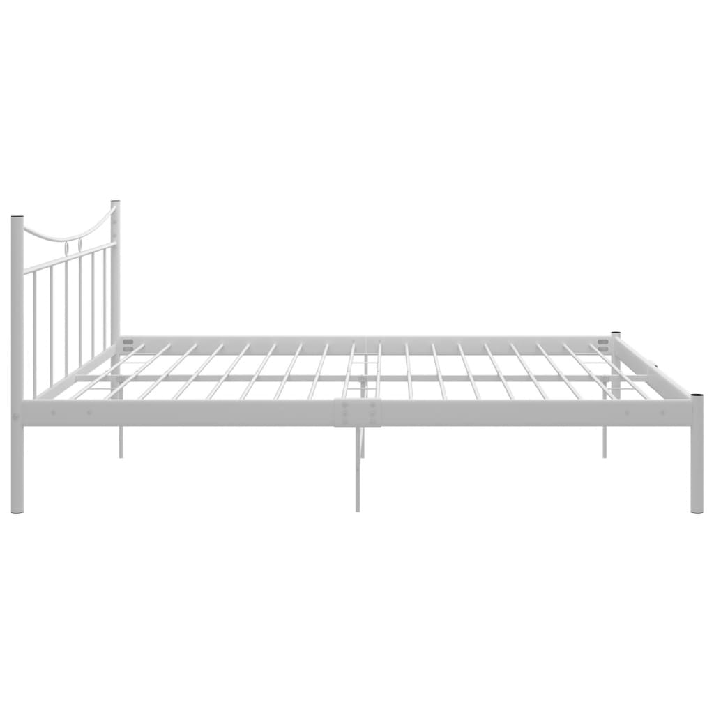 Bed Frame without Mattress White Metal 200x200 cm