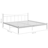 Bed Frame without Mattress White Metal 200x200 cm
