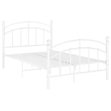 Bed Frame without Mattress White Metal 120x200 cm
