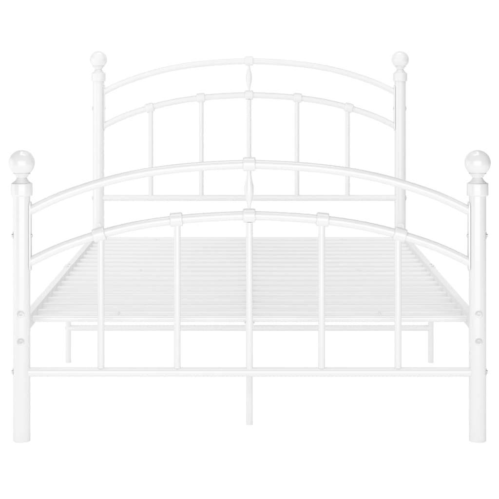 Bed Frame without Mattress White Metal 120x200 cm