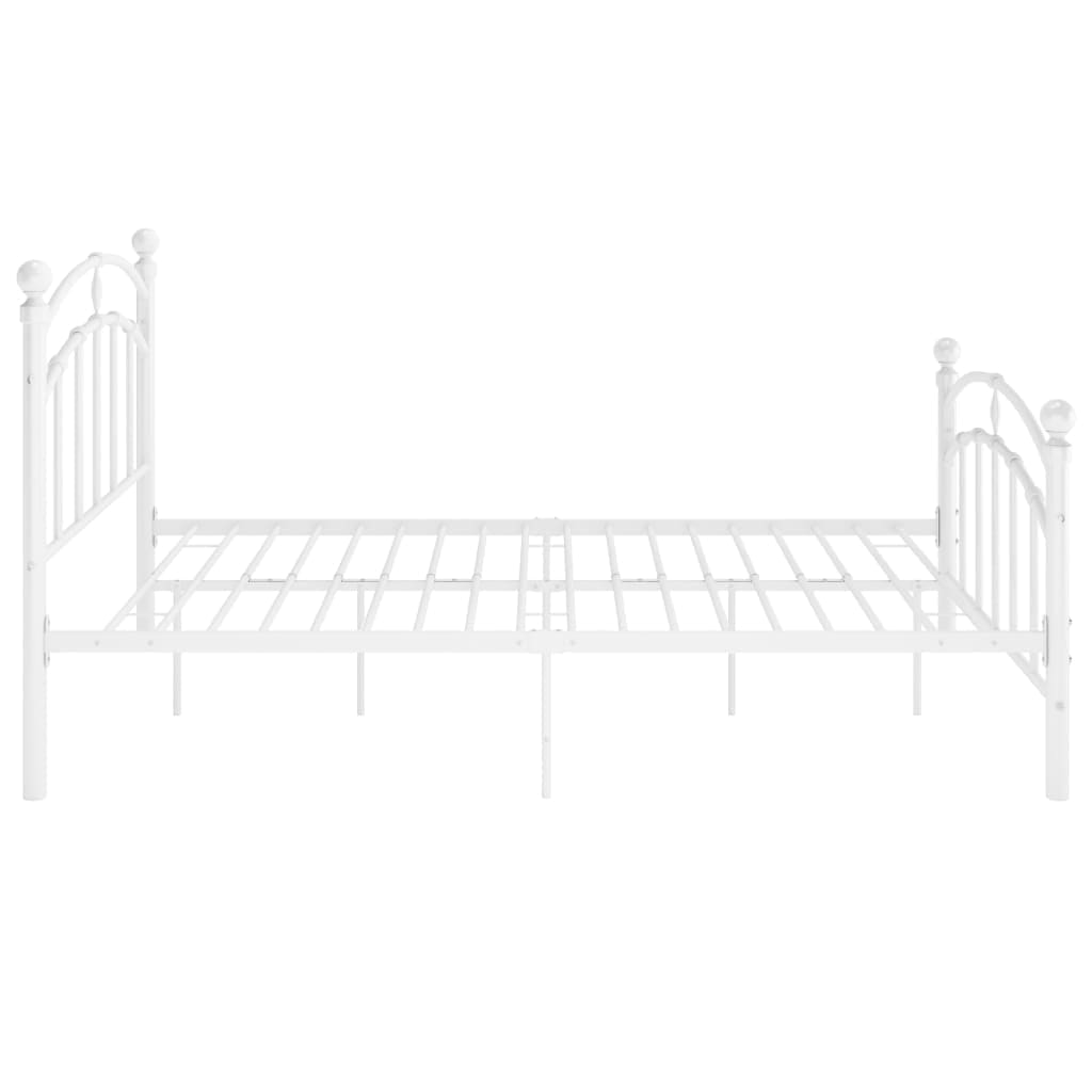 Bed Frame without Mattress White Metal 120x200 cm