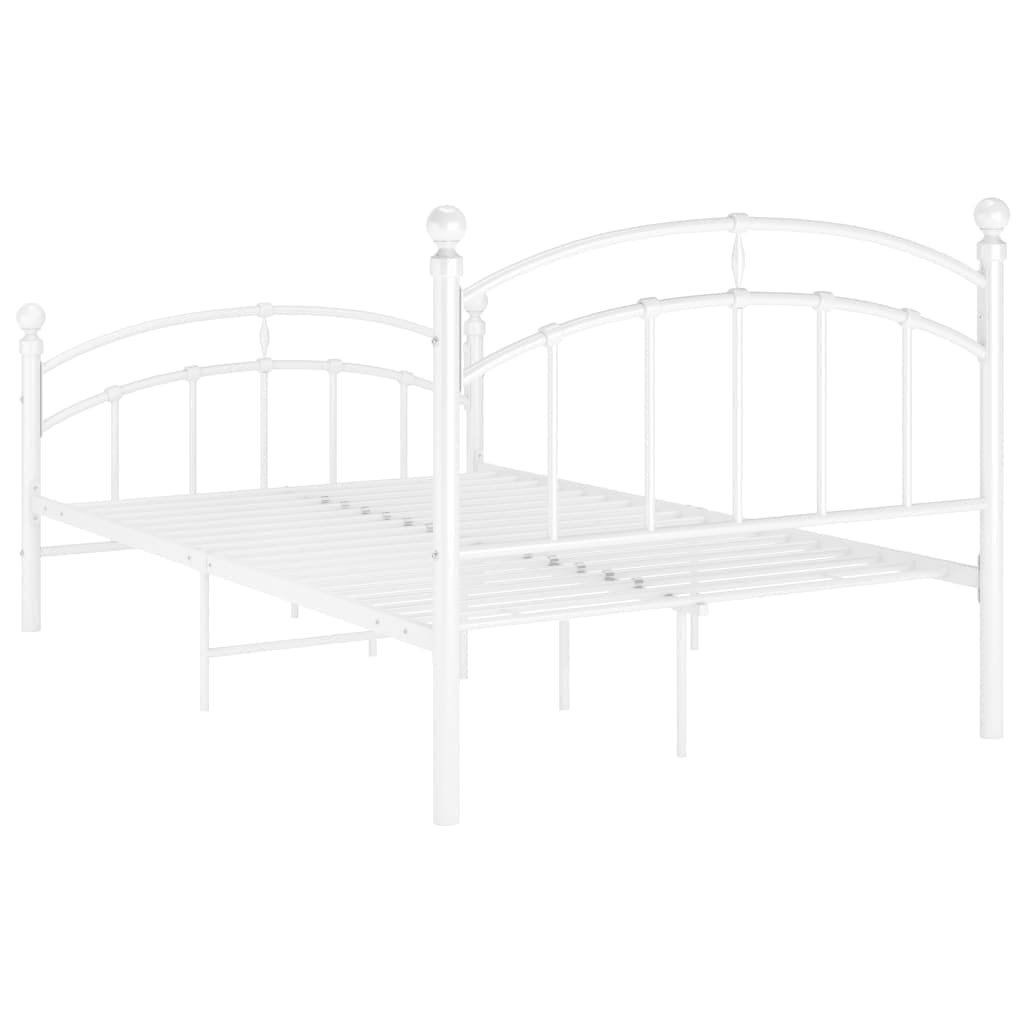 Bed Frame without Mattress White Metal 120x200 cm