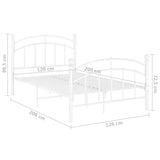 Bed Frame without Mattress White Metal 120x200 cm