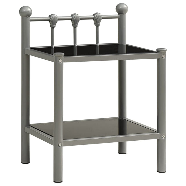 Bedside Cabinet 45X34.5X60.5 Cm Metal And Glass