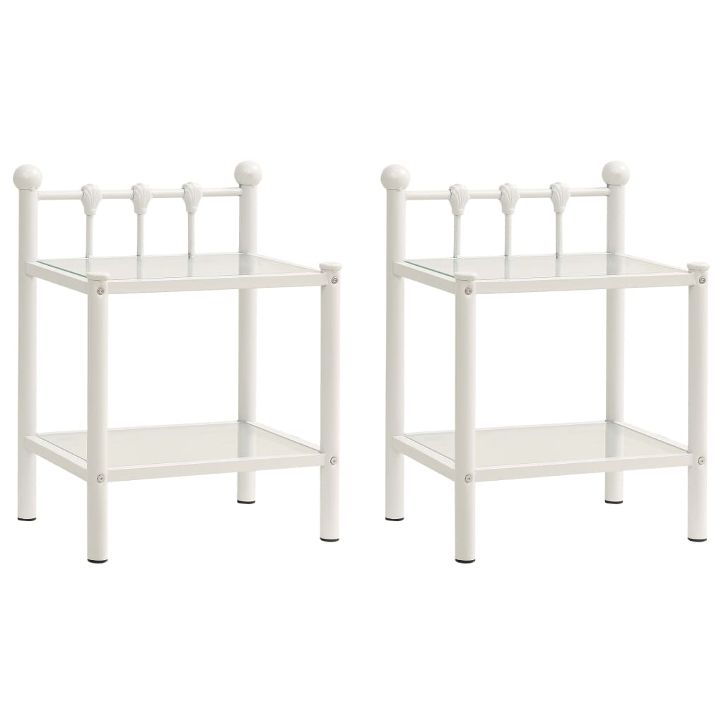 Bedside Cabinet 45X34.5X60.5 Cm Metal And Glass