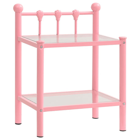 Bedside Cabinets 2 Pcs Metal And Glass