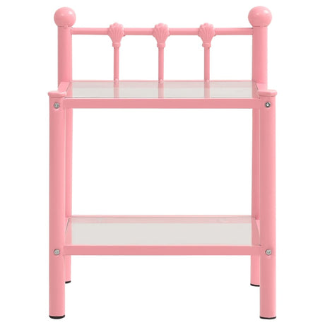 Bedside Cabinets 2 Pcs Metal And Glass