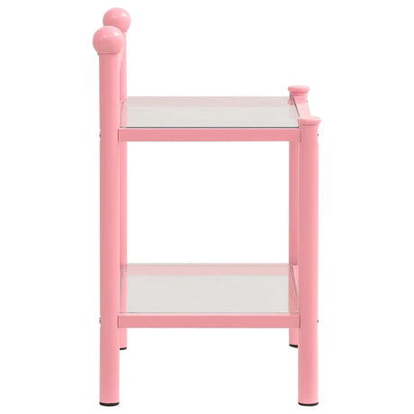Bedside Cabinets 2 Pcs Metal And Glass