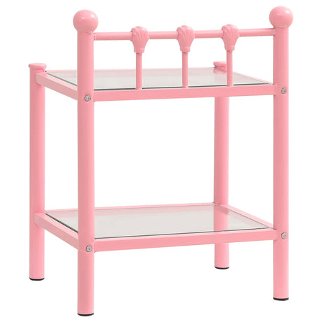 Bedside Cabinets 2 Pcs Metal And Glass