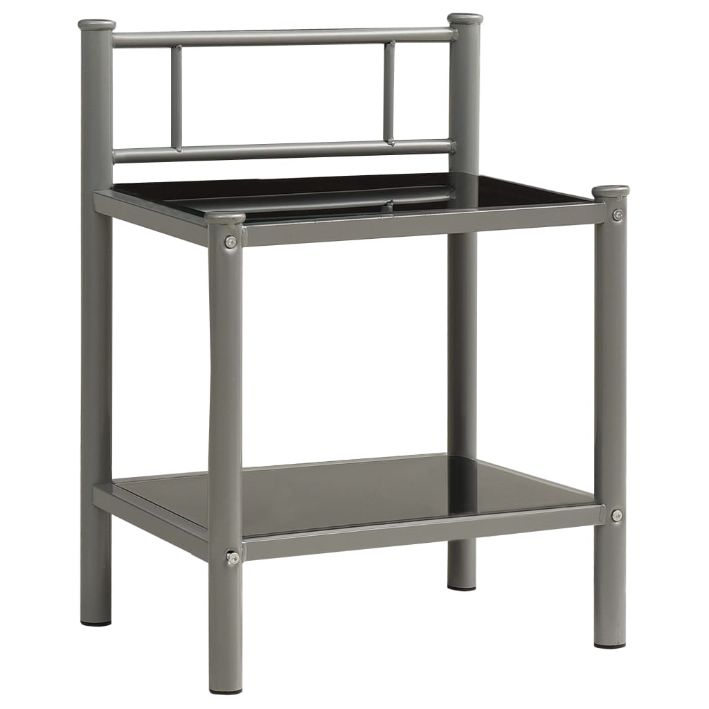 Bedside Cabinet 45X34.5X60.5 Cm Metal And Glass