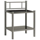 Bedside Cabinet 45X34.5X60.5 Cm Metal And Glass