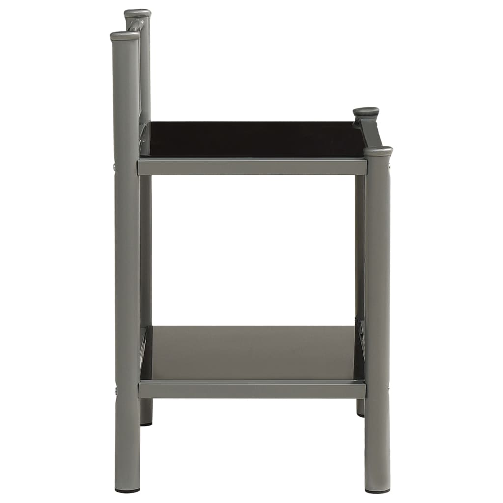 Bedside Cabinet 45X34.5X60.5 Cm Metal And Glass