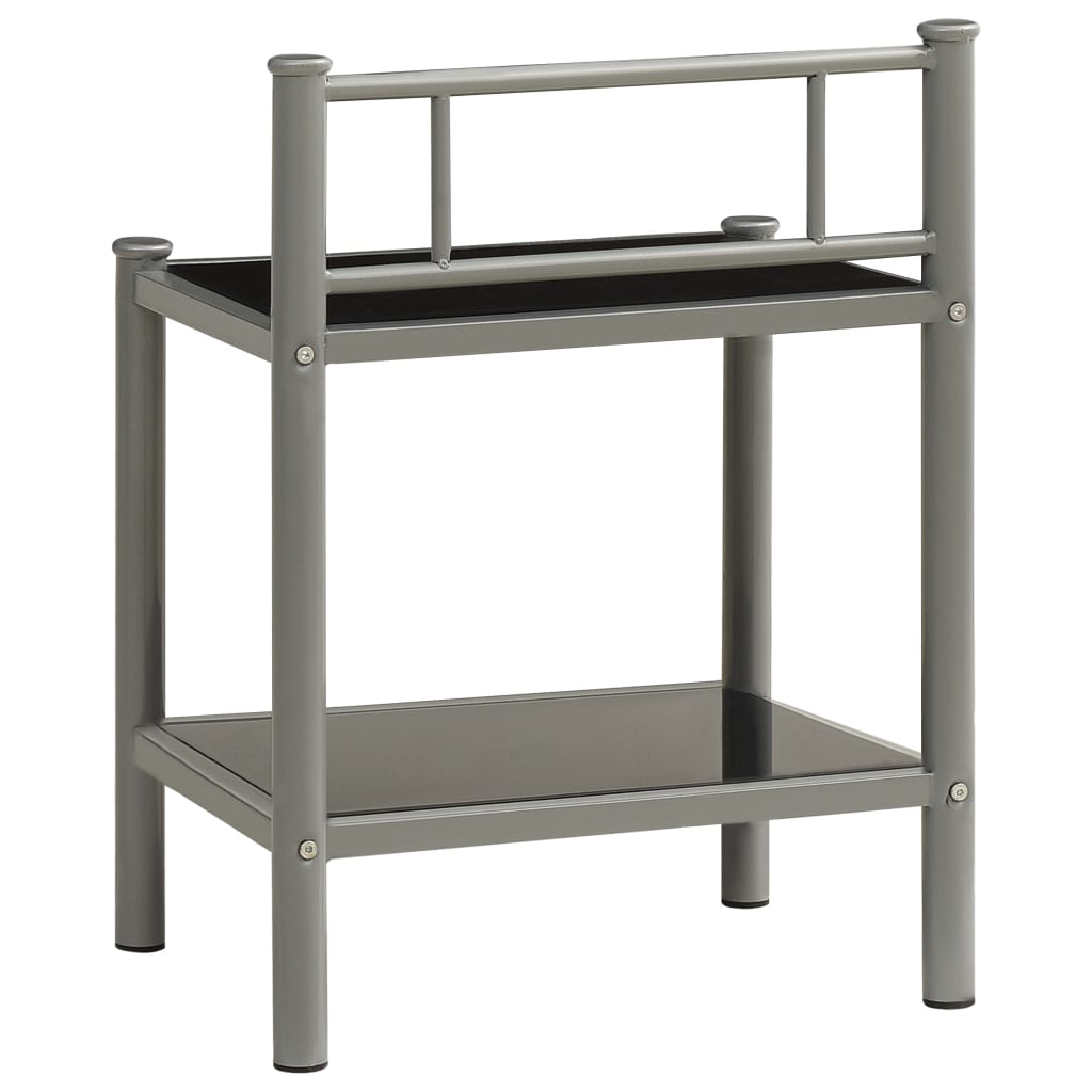 Bedside Cabinet 45X34.5X60.5 Cm Metal And Glass