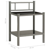 Bedside Cabinet 45X34.5X60.5 Cm Metal And Glass