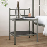 Bedside Cabinet 45X34.5X60.5 Cm Metal And Glass