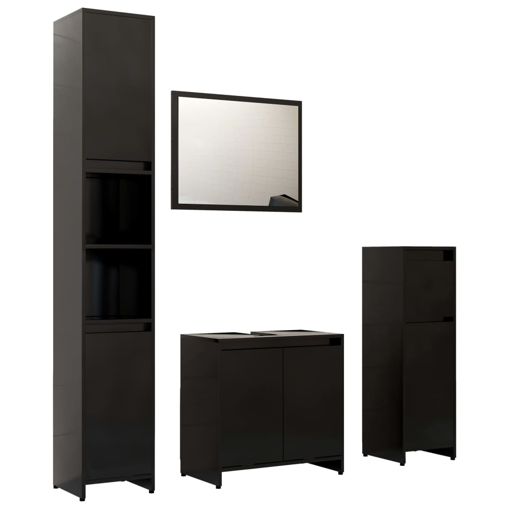 4 Piece Bathroom Furniture Set Engineered Wood