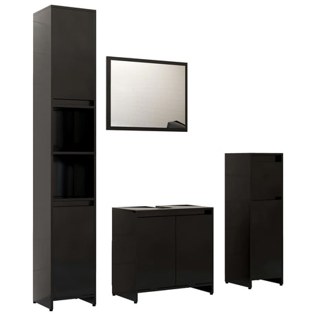 4 Piece Bathroom Furniture Set Engineered Wood