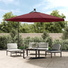 Hanging Garden Parasol With Led Lighting Metal Pole