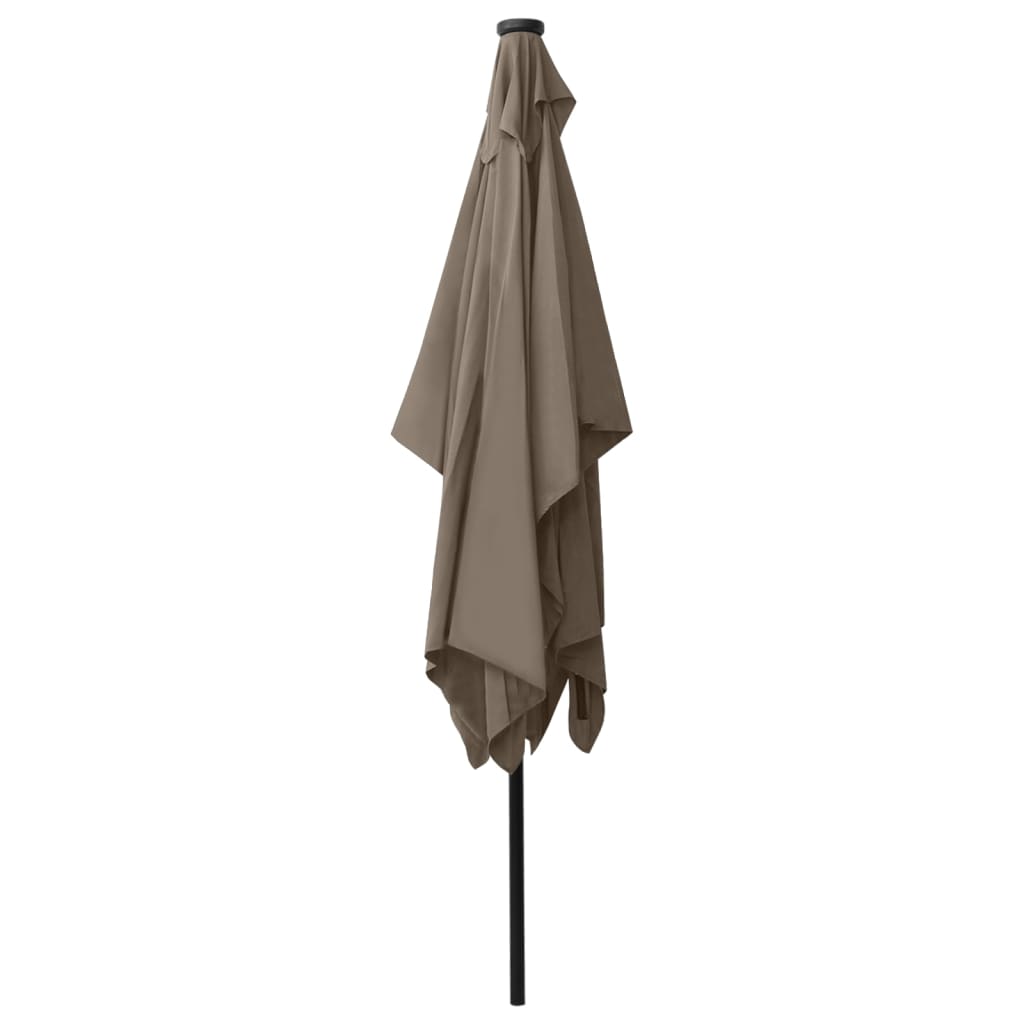Garden Parasol With Leds And Steel Pole 2X3 M