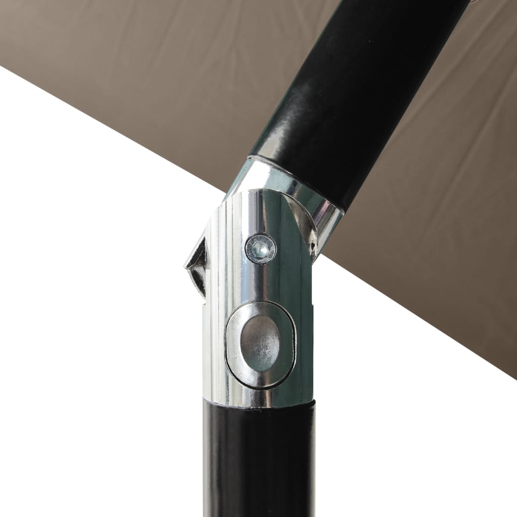 Garden Parasol With Leds And Steel Pole 2X3 M