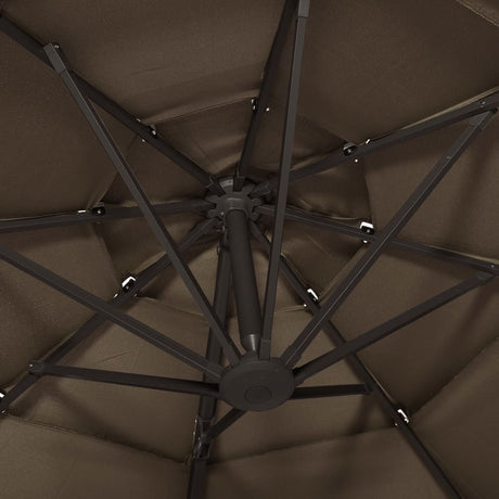 4-Tier Garden Parasol With Aluminium Pole 3X3 M