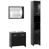 3 Piece Bathroom Furniture Set Engineered Wood