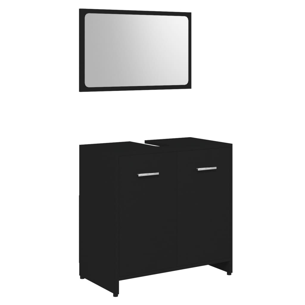 3 Piece Bathroom Furniture Set Engineered Wood