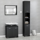 3 Piece Bathroom Furniture Set Engineered Wood